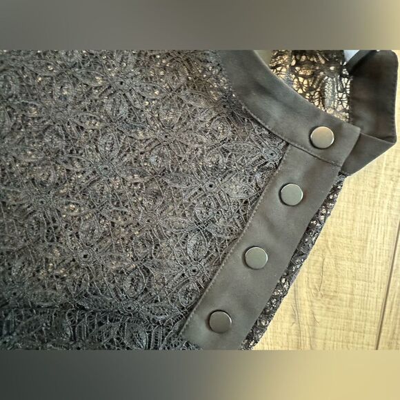 The Kooples Paris black Lace Top women’s M medium floral - Picture 3 of 3